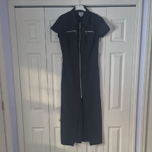 Black Zip-Front Dress